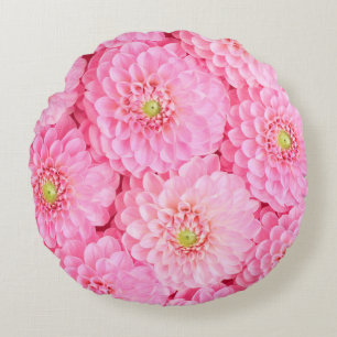 Coussins Ronds Arrière - plan de fleurs de dahlia roses. Vue supé