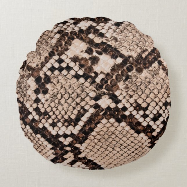 Coussins Ronds arrière - plan de la texture de la peau du serpent (Devant)