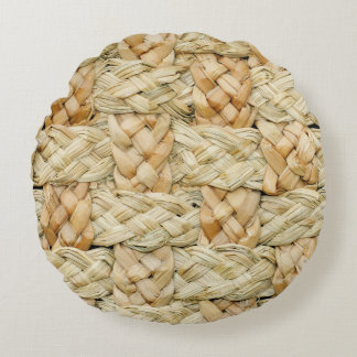 Coussins Ronds Arrière - plan de texture de paille naturelle