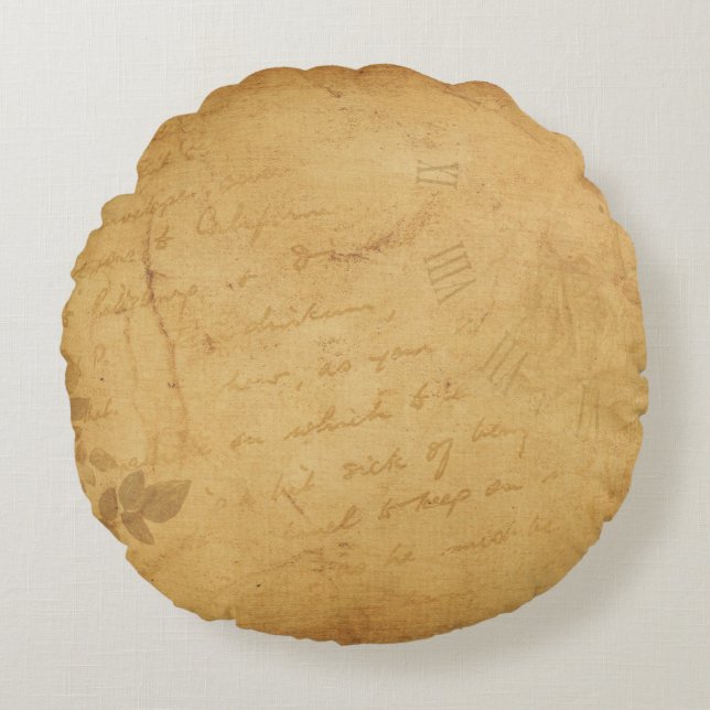 Coussins Ronds Arrière - plan écriture de fleurs d'image (Devant)