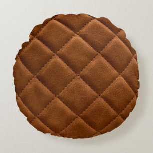 Coussins Ronds Arrière - plan en cuir Brown rhombus