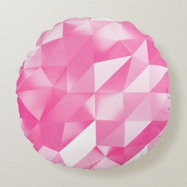 Coussins Ronds Arrière - plan en polygone rose : rendu 3D abstrai (Devant)