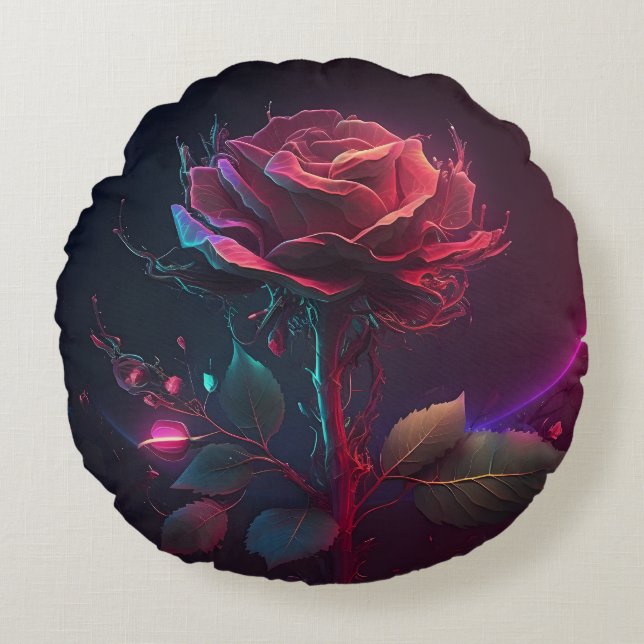 Coussins Ronds Arrière - plan futuriste rose (Devant)