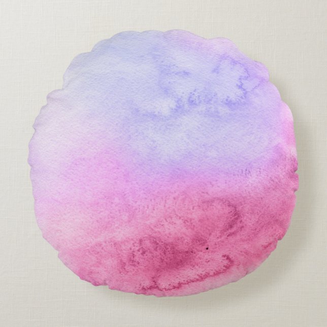 Coussins Ronds Arrière - plan peint à la main 11 d'aquarelle (Devant)