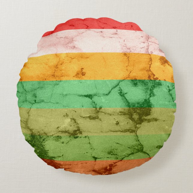 Coussins Ronds Arrière - plan Rainbow Grunge Stripes (Devant)