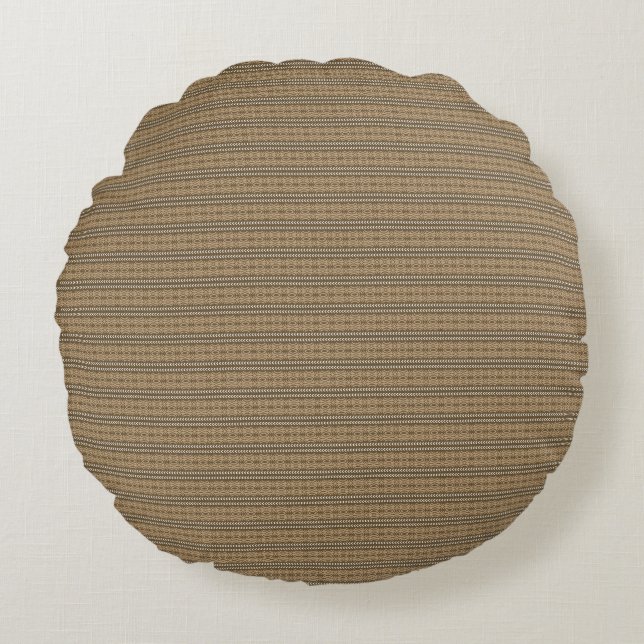 Coussins Ronds arrière - plan rayé marron et beige (Devant)