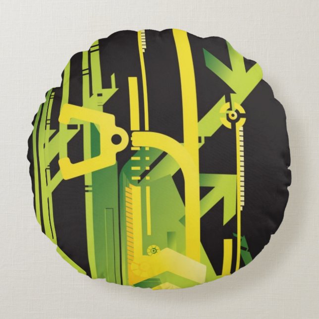 Coussins Ronds Arrière - plan tramé technique 4 (Devant)