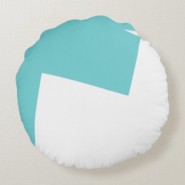 Coussins Ronds Art Abstrait Minimalisme Bleu Blanc (Dos)