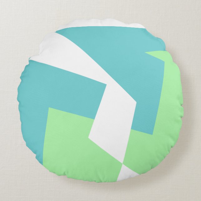 Coussins Ronds Art Abstrait Turquoise Bleu Vert (Devant)