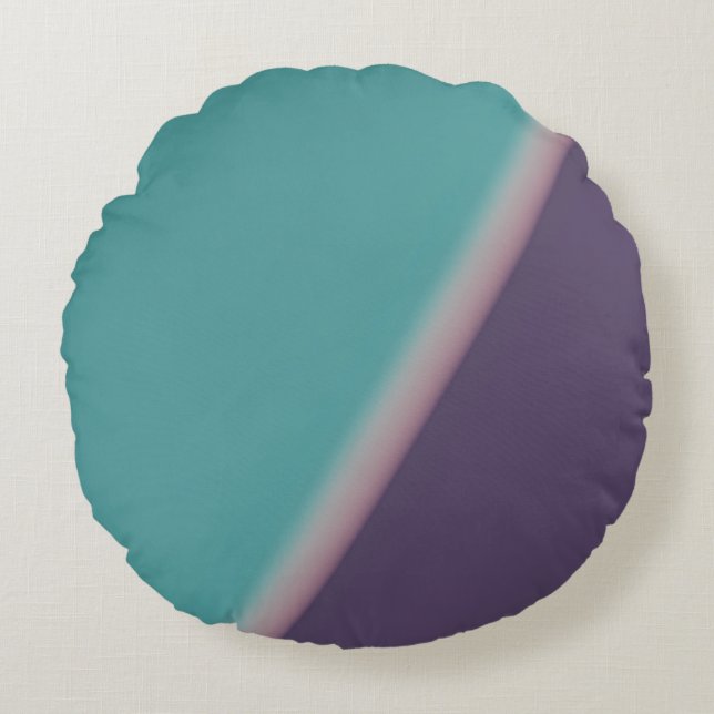 Coussins Ronds Art Abstrait Turquoise violet (Devant)