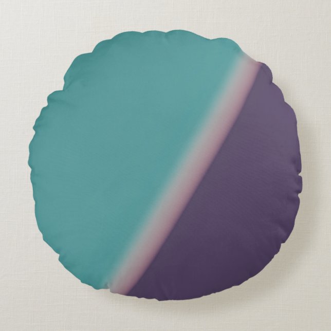 Coussins Ronds Art Abstrait Turquoise violet (Devant)