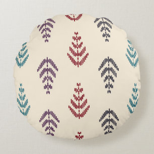 Coussins Ronds Art arrière - plan de feuilles ethniques. motif sa