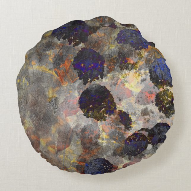 Coussins Ronds Art arrière - plan numérique de fleurs / motif de  (Dos)