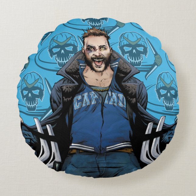 Coussins Ronds Art de bande dessinée de boomerang du peloton | de (Devant)