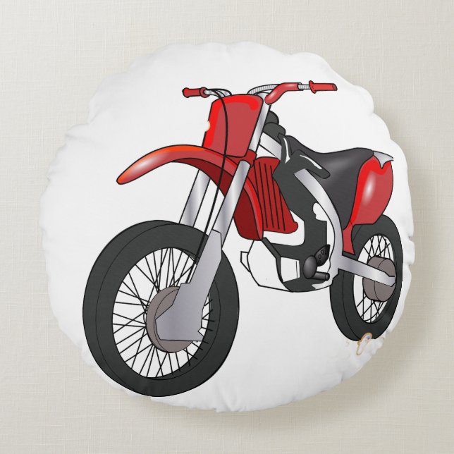 Coussins Ronds Art de moto de course tout-terrain (Devant)