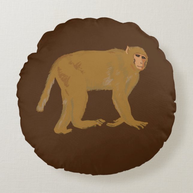 Coussins Ronds Art de singe babouin (Devant)