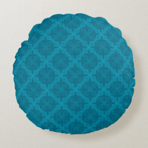Coussins Ronds Art déco bleu géométrique