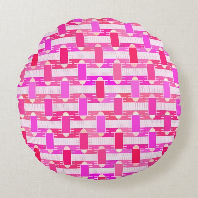 Coussins Ronds Art Déco chic industriel - rose, fuchsia, orchidée (Devant)