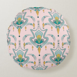 Coussins Ronds Art déco moderne motif ornement graphique. Abstrai
