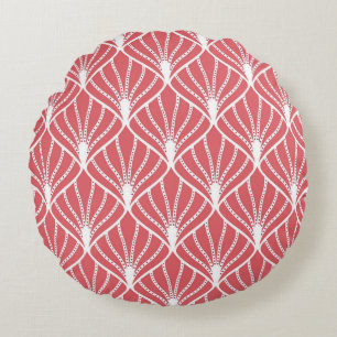 Coussins Ronds Art Déco, motif sans couture géométrique.