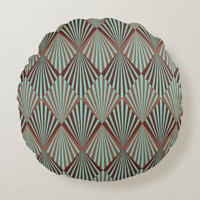 Coussins Ronds Art Deco style seamless pattern texture (Devant)