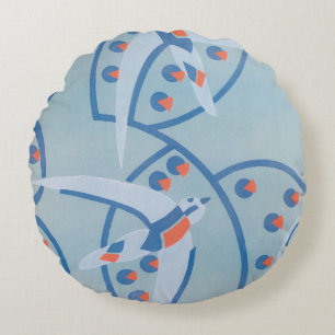 Coussins Ronds Art Déco vintage Jazz Pochoir Oiseaux Motif animal