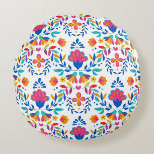 Coussins Ronds Art folklorique mexicain motif floral lancer oreil