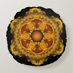 Coussins Ronds art fractal mandala fée