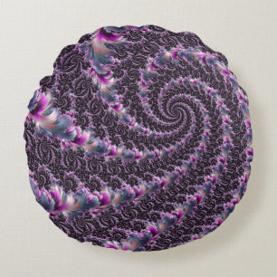 Coussins Ronds Art groovy tripant funky psychédélique spirale fra