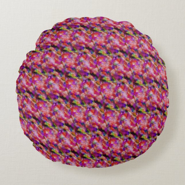 Coussins Ronds art indigot et violet (Devant)