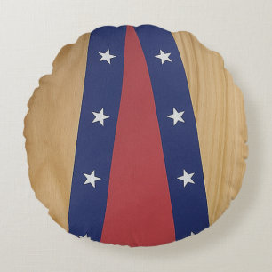 Coussins Ronds Art inspiré par l'Amérique   Drapeaux, Jerseys & 4