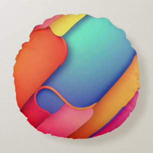 Coussins Ronds Art moderne, Dplis de couleurs
