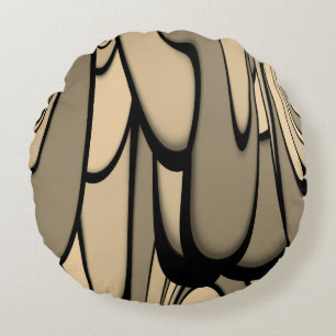 Coussins Ronds Art Moderne Fondre des teintes Brown