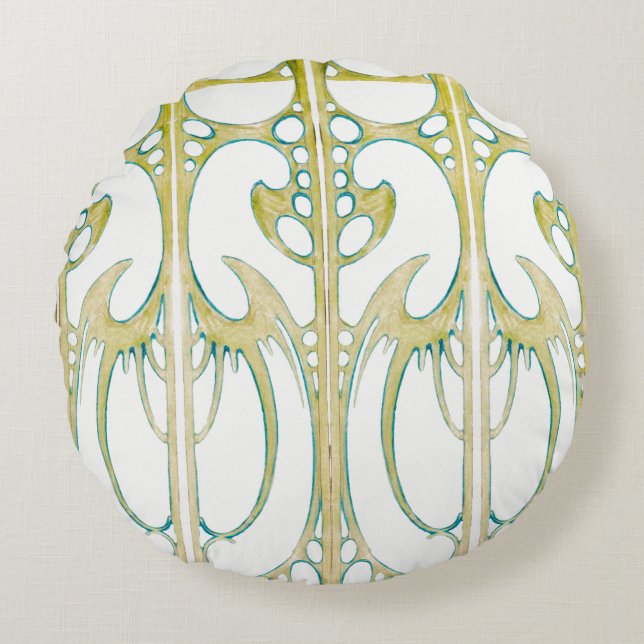 Coussins Ronds Art nouveau Alphonse Mucha Art abstrait (Devant)