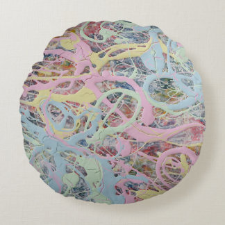 Coussins Ronds Art Nouveau Art déco pastel d'inspiration rétro ab