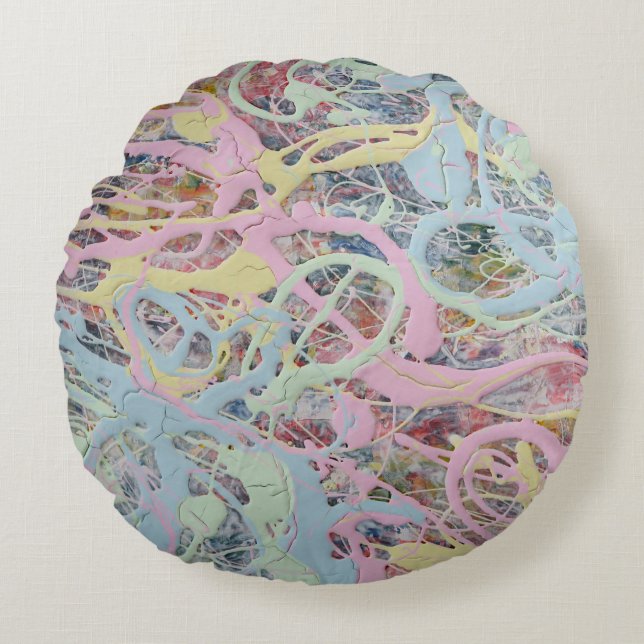 Coussins Ronds Art Nouveau Art déco pastel d'inspiration rétro ab (Devant)