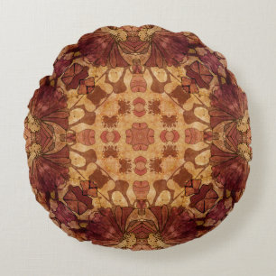 Coussins Ronds Art nouveau géométrique, motif décoratif.