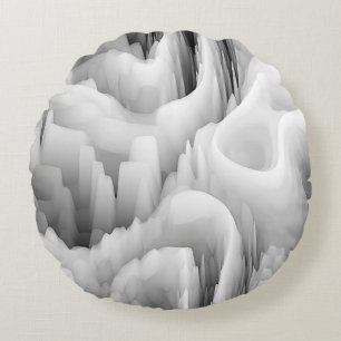 Coussins Ronds art onde fractale abstraite fond monochrome flou