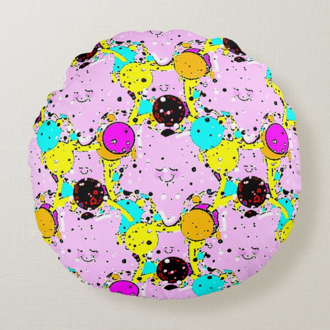 Coussins Ronds art pop pour enfants (Devant)