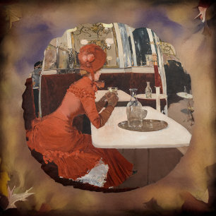 Coussins Ronds Art vintage - Dans le Café - Fernand Lungren