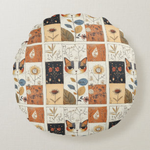 Coussins Ronds Artistique Mi-Siècle Moderne Cute Chats