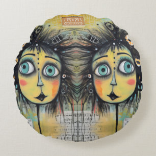 Coussins Ronds ArtLady 12 Charmante et en détresse