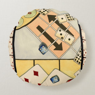 Coussins Ronds Assortiment brouillé des jeux de hasard