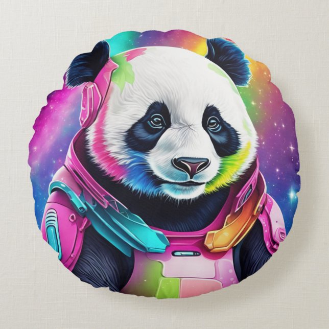 Coussins Ronds Astronaut Panda (Devant)