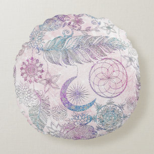 Coussins Ronds Attrape-rêves Pailleté Iridescent Magique