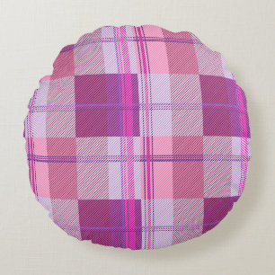Coussins Ronds Audacieux Berry Magenta Carreaux Esthétique