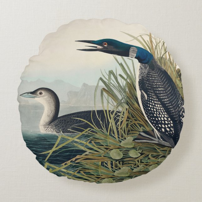 Coussins Ronds Audubon Bird Loon Diver Classic (Devant)