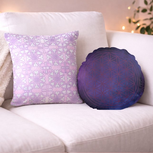 Coussins Ronds Aura de minuit – Couleur du cœur (Créateur téléchargé)