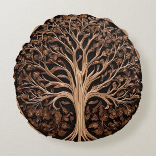 Coussins Ronds Australian Delties : Waratah Tree Wood Print,