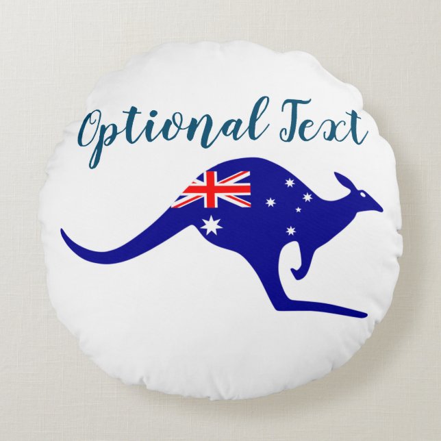 Coussins Ronds Australie Kangaroo & Drapeau (Devant)